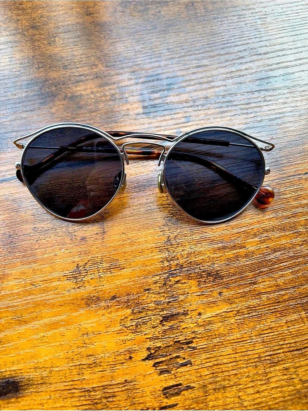 Christian Dior- DiorOrigins1 Round Frame Sunglasses Brown & Gold